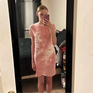 Lulu's Blush Tie-Dye Mini Dress